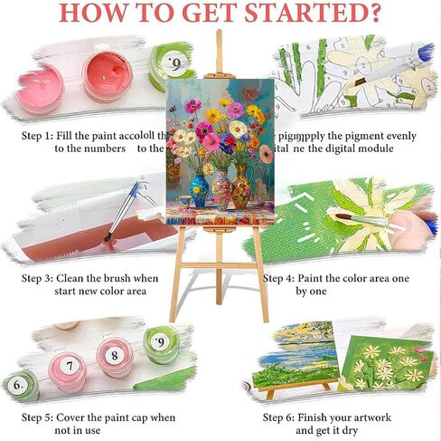 WEMEON Cactus Paint by Numbers Kit for Adults- Plant Paint by Numbers Kit for Adults Beginner, Adult Paint by Number Kits on Canvas Arts Crafts for Adults(16 x 20 Inch) in Saudi Arabia