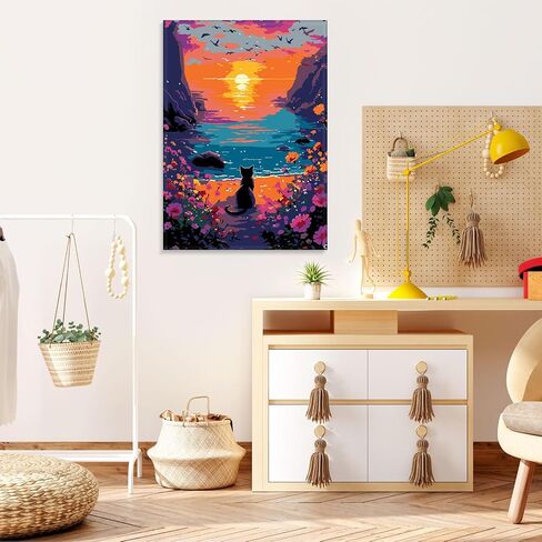 MOGTAA Butterfly Paint by Number Kit for Adults Beginners Framed, Adult Paint by Number Kits On Canvas, Easy Adults' Paint-by-Number Kits, DIY Flowers Oil Painting Kits for Home Decor, 8x12in in Saudi Arabia