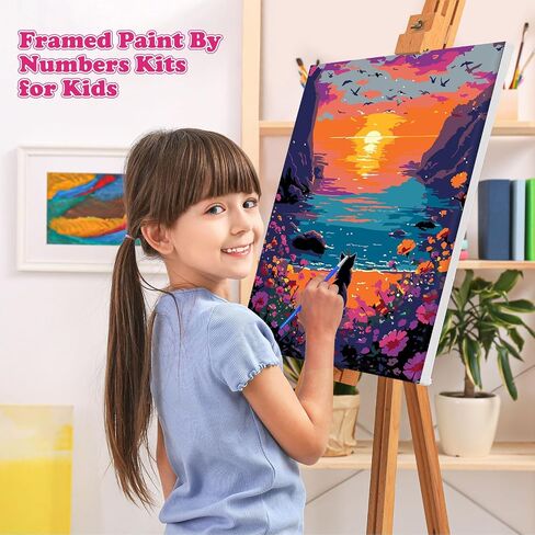 MOGTAA Butterfly Paint by Number Kit for Adults Beginners Framed, Adult Paint by Number Kits On Canvas, Easy Adults' Paint-by-Number Kits, DIY Flowers Oil Painting Kits for Home Decor, 8x12in in Saudi Arabia