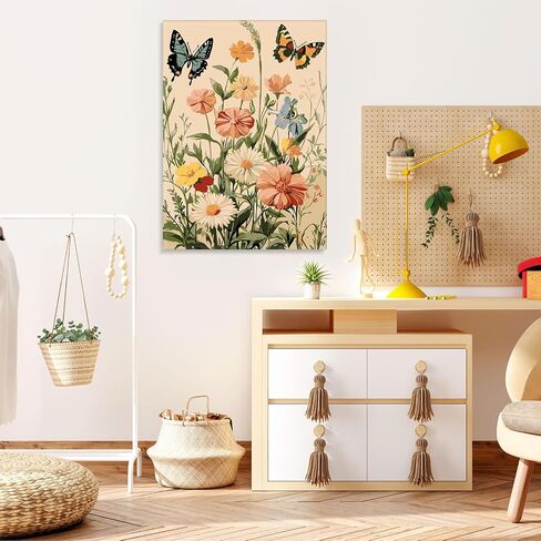 MOGTAA Butterfly Paint by Number Kit for Adults Beginners Framed, Adult Paint by Number Kits On Canvas, Easy Adults' Paint-by-Number Kits, DIY Flowers Oil Painting Kits for Home Decor, 8x12in in Saudi Arabia