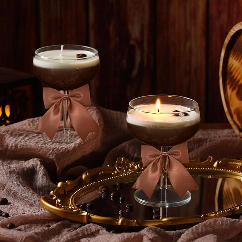 4 Set DIY Espresso Candle Making Gifts Supplies Kit Candle Making Kit for Adults Women Martini Glasses Birthday Party Gifts Coffee Lovers Scented Aesthetic Home Decoration No Candles (Regular) in Kuwait