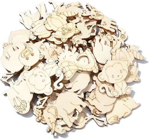 Stiyy 200 pcs رقائق خشبية قطع الخشب شكل السمك أشكال خشبية لطلاء الحلي الخشبية غير المكتملة لمشاريع DIY ديكورات عيد الميلاد المنزل in Saudi Arabia