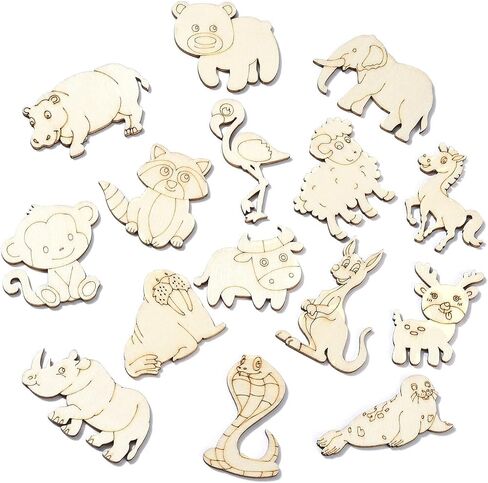 Stiyy 200 pcs رقائق خشبية قطع الخشب شكل السمك أشكال خشبية لطلاء الحلي الخشبية غير المكتملة لمشاريع DIY ديكورات عيد الميلاد المنزل in Saudi Arabia