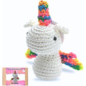 KITORIA CROCHET KIT للمبتدئين الأطفال - طقم حيوانات حيوانات سهلة Unicorn 40 ٪+ خيوط - مجموعة حرفة الحياكة مع دروس فيديو خطوة بخطوة للمبتدئين للمبتدئين