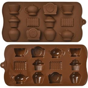 kitbeads 2pcs بعد الظهر حفل الشاي قوالب القهوة كوب من السيليكون قوالب صغيرة الشاي وعاء فندان لخبز الصابون شمعة الصابون صنع الزخارف