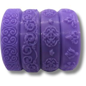 4 Rollers Set Baroque Polymer Clay Texture Roller Set Pottery Tools Kit Rolling Pin For Jewelers, Kids, Baking, Purple