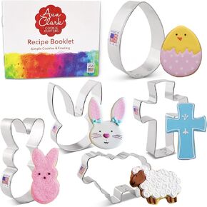 Easter Fun Cookie Cutters 3-Pc. Set Made in the USA by Ann Clark, Easter Bunny, Egg, and Carrot