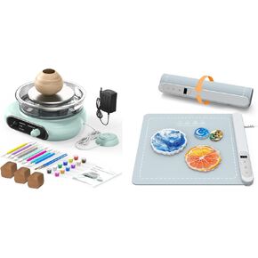 alldeer mini pottery wheel kit + حصيرة تسخين الراتنج