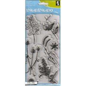Inkadinkado Seeds and Pods Clear Stamps for Card Making and Crafts, Sizes Vary, 7 Piece