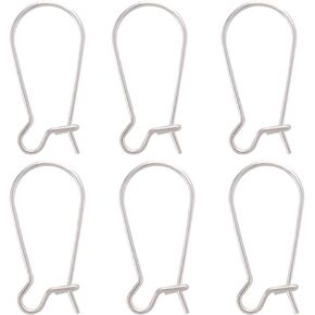 Beebeecraft 1 Box 10Pcs Kidney Earrings Hook 925 Sterling Silver Earwire Connector 20mm Long French Ear Wire for Jewelry Making DIY Earring Findings