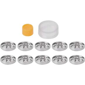 Self Cover Buttons Kit, Round Fabric Covered Button with Flat Backs 1 Buckle Tools and 10 Buckle Base Set, for DIY Handmade Crafts Buckle Making Tools (20MM)