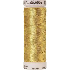 Mettler Polyester/Nylon Metallic Embroidery Thread ، 110 YD ، GOLD