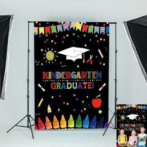 72 "× 60" خلفية الدراسات العليا في مرحلة ما قبل المدرسة الأسود قبل روضة الأطفال تهانينا فئة زخرفة الحفلات من 2024 مراسم التخرج الخلفية لافتة الدعامة