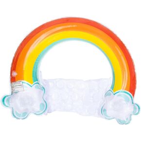 High Five Rainbow Pool Float Tube, 41.7 x 28.3 inches, Inflatable Swimming Ring with Cloud Design