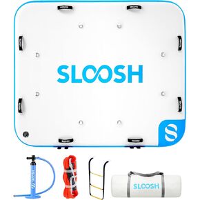 Sloosh قابلة للنفخ العائمة ، ورصيف قابلة للنفخ منصة عائمة ، و Air Dock Island Raft حصيرة مع المضخة ولا يوجد سطح إيفا لانزلاق لحركة البليار