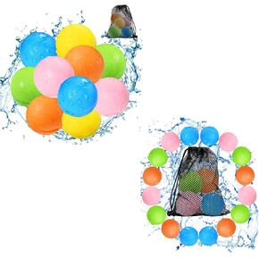 Reusable Water Bomb balloons, Magnetic Refillable Water balls(10PCS+16PCS)