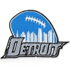 Smc Store City of Detroit Logo Patch Embroidery American Football Fan Favorite Team Iron On Sew On Embroidered Patch