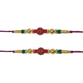 Indiabigshop Rakhi for Brother Bhaiya Rakhi ، Raksha Bandha Gift for Beork Vary Color and Multi Design rokhi- مجموعة من 2