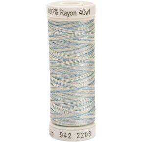 Sulky 942-2203 Throuon Rayon للخياطة ، 250 ياردة ، وردي صغير/النعناع الخضر/الأزرق