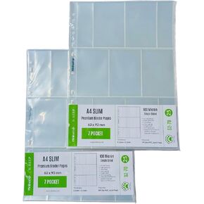 K-KEEP A4 Slim 7 Pocket Premium Kpop Photocard Binder Pages, 63x93mm Pocket Size, 11 Holes, 100 Micron, 50 Pages Set (Perfect For OT7 Enhypen, BTS, NCT Dream)