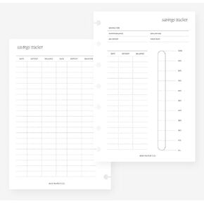 Mini Happy Planner Savings Tracker Planner Insert Agenda Refill for 7-Discs Notebook 4.6 x 7