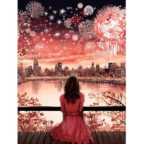 Lcozx Diamond Art Painting ، مجموعات الطلاء الفنية DIY Diy للبالغين ، الطلاء الفني الفني بأرقام للبالغين ، والترفيه المنزلي ، وتزيين الجدار ، والماس الدائري ، ومقاييس النمط 12x16 بوصة ، رقم 4