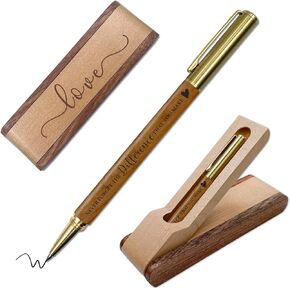 Thank You Gifts Engraved Wooden Pen Set Gift, Retirement Gift Going Away Gift for Coworker Boss, Appreciation Gifts for Mentor Teacher Nurse, Retirement Gifts Ballpoint Pen Set with Laser Engraving