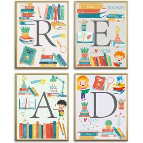 Reading Posters for Classroom Reading Corner Decor,Reading Strategies Posters for Classroom Library Decor,Read Sign Bulletin Board Set for Pre School Elementary Middle School Daycare Wall Art Decor (Read)