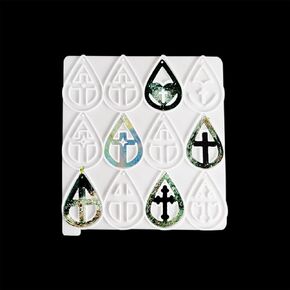 Cross Earring Molds for Resin Jewelry Silicone Molds with Hole Tear Drop Jewelry Resin Mold Earring Epoxy Molds Cross Earring Silicone Molds for DIY Pendant Keychain Jewelry Making