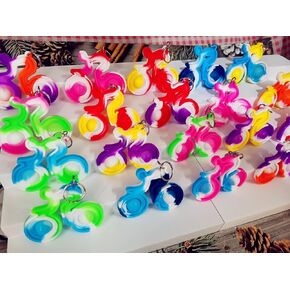 24 Packs Bulk Mini Pop Fidget Sensory Push Party Favors,Sport Bicycle Shapes Classroom Prize Gifts