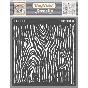 CrafTreat Reusable Wood Grain Stencils - 12x12 Inches - DIY Art and Craft Stencils for Wood, Canvas, Paper, Fabric, Floor, Wall and Tile