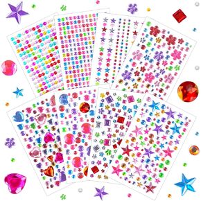 2407 PCS ملصقات الأحجار الكريمة ، ملصقات مجوهرات لاصقة ذاتية ، ملصقات بريق الوجه للأحجار الكريمة ، ملصقات مجوهرات ، ملصقات أحجار راين ، مناسبة لمكافأة مكياج جسم الوجه DIY (متعدد الألوان)