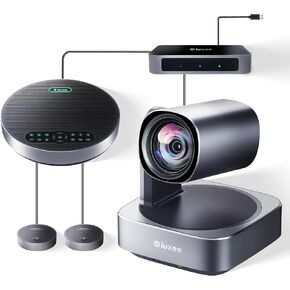 All-in-One PTZ 4K 12X Optical Zoom Video Conference Room Camera System with Bluetooth Speakerphone 2 Expansion Mics HDMI 78° Wide View Angle Lens Works with Zoom Webex for Large Meeting Room in Kuwait