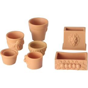 7pcs مجموعة أواني زهرة دمية مصغرة - نباتات اصطناعية للأطفال تلعب دورها ، ديكور مصغرة للبيانات الخضراء للدمى ديكور