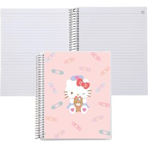 ERIN Condren 8.5x11 Hello Kitty Healing Notebook Liveboor Lined Bear مع ورق 80 رطل ، وغطاء Hello Kitty Healing الكلاسيكي ، دفتر ملاحظات مبطن ، ملف بلاتينيوم