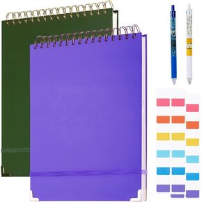 2 Pack Top Spiral Notebook 8.5x11 in,Top Steno Notepad 240 Pages, College Ruled, Hardcover Steno Pads, Left-Handed,Spiral Notepads for Work, School, Office, Business