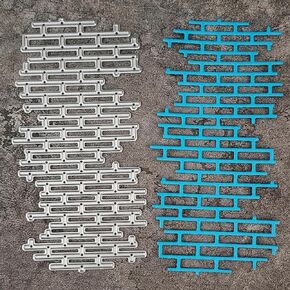 Brick Wall Grid Background Metal Die Cuts, Brick Wall Pattern Grid Frame Background Cutting Dies Cut Stencils for DIY Scrapbooking Album Embossing Paper Dies Card Making