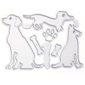 Dream_light Metal Cutting Dies, Embossing Dies Stencil Template Mould for DIY Scrapbooking Photo Album Paper Card Making Craft Wedding Party Decoration DIY Gift, Die-Cuts (Three Dogs)