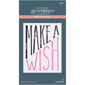 Spellbinders Make a Wish BetterPress Letterpress Press Plates, Metal