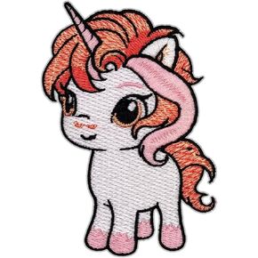 Cute Rainbow Unicorn Patch – 3.5 inches, Colorful Joyful Unicorn Iron On Patch – Embroidered Patches Baby Appliques for Children