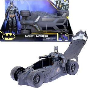 DC Comics Batman Batmobile Pack + Batman 30 CM Batmobile سيارة و 30 سم شخصية مفصلية - لعبة الأطفال 4 سنوات وما فوق