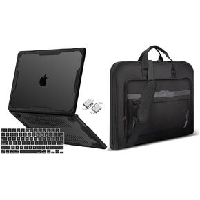 أكياس موسيو للملابس للسفر وتوافق مع MacBook Pro 14 بوصة Case 2024-2021 M4 M3 M1 M1 A3112 A3185 A3401 A2918 A2992 A2779 A2442 ، Case Case & Keyboard Cover & type Case Case ، Black ، Black ،