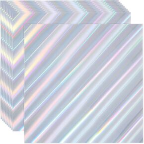 PATIKIL 12"x12" Holographic Cardstock, 20 Pack Metallic Iridescent Mirror Paper Foil Board Reflective Sheets for Scrapbook Poster DIY Craft, Style 4