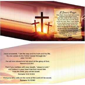 300 Pcs Bible Tract Salvation Cards Bulk Prayer Gospel Pocket Holy Postcards Christian Bible Verses Wallet Planner Bookmark for Men Women Witnessing Ministering Tool(English)