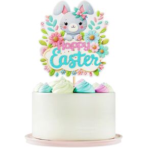 1 Pcs Rabbit Cake Topper Easter Cake Topper Bunny Cake Topper Easter Party Cake Topper Decorations (Bunny Style2) (Style 1) in Kuwait