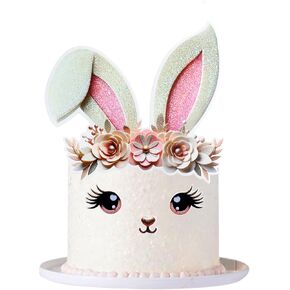 1 PCS كعكة الأرنب توبر عيد الفصح كعكة أعلى كعكة الأرنب Topper Easter Party Cake Topper Decorations (Bunny Style2) (النمط 1)
