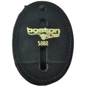 Boston Leather Oval Badge Holder with Swivel Plain Finish With Chain