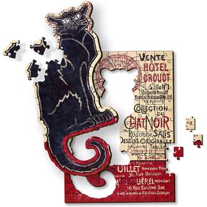 Trefl The Black Cat - Théophile Alexandre Steinlen 200 Jigsaw Puzzle Wood Craft Irregular Shapes, 5 Special Puzzles, Famous Paintings, Creative Fun for Adults and Children from 9 Years Old