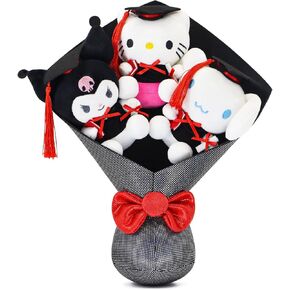 Graduation Plush Bouquet - Set of 5 Adorable Stuffed Animals - Perfect for Graduation Gifts, Commencement Ceremonies, School Celebrations & Grad Party Decor