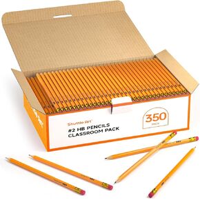 Shuttle Art Wood-Cased #2 HB Pencils, 600 Pack Sharpened Yellow Pencils with Erasers, Bulk Pack Graphite Pencils for School and Teacher Supplies, Writing, Drawing and Sketching